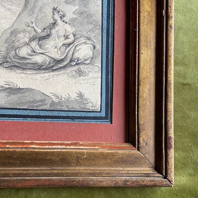 French School, Late 18th-early 19th Century, Grey Wash, Putti Games, Cupids, Nymph, Mythology-photo-3