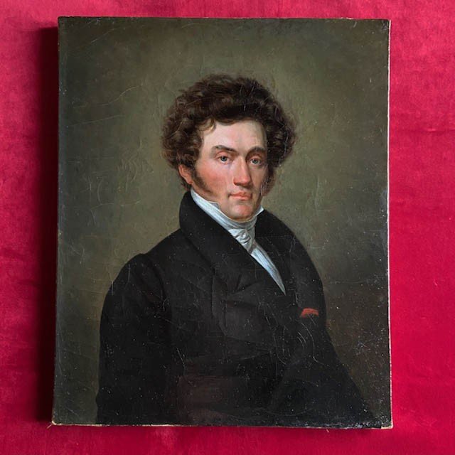 French School, 19th Century, Circa 1820, Portrait Of A Man With The Legion Of Honor, Canvas By Delarue Fils-photo-2