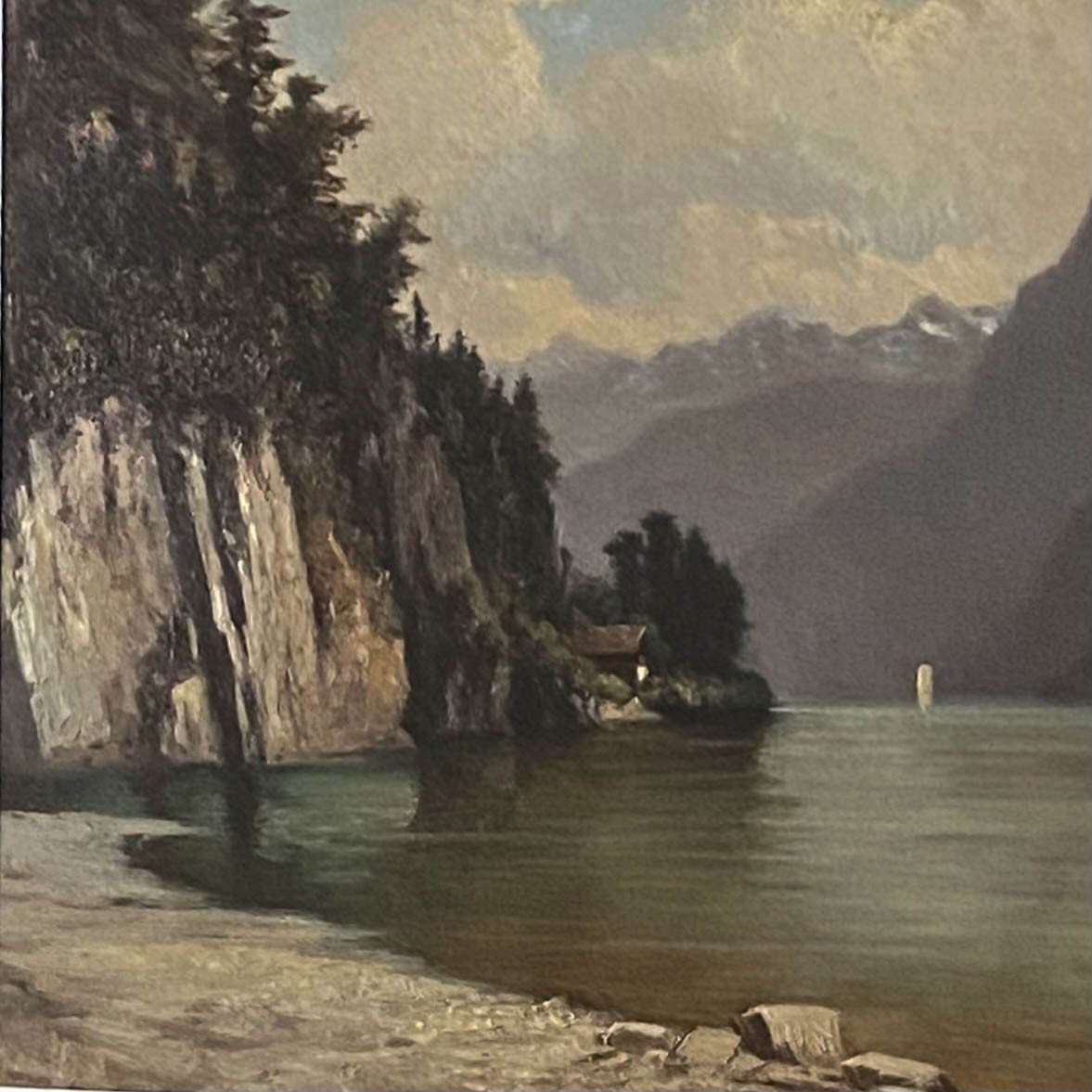 French Or German School, Late 19th Early 20th Century, View Of The Königssee, Alps, Bavaria, Beautiful Setting-photo-3