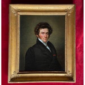 Ecole Française Du XIXe, Vers 1820,  Portrait d'Homme à La Légion d'Honneur, Toile Delarue Fils