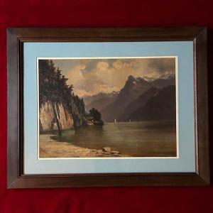 French Or German School, Late 19th Early 20th Century, View Of The Königssee, Alps, Bavaria, Beautiful Setting