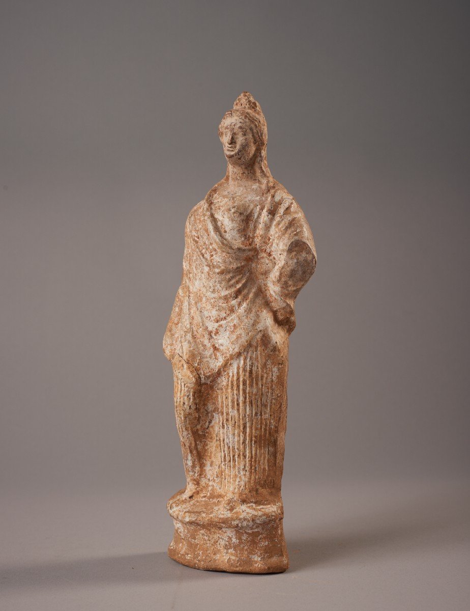 Tanagra Statuette, Hellenistic Period, 3rd - 1st Bc-photo-2