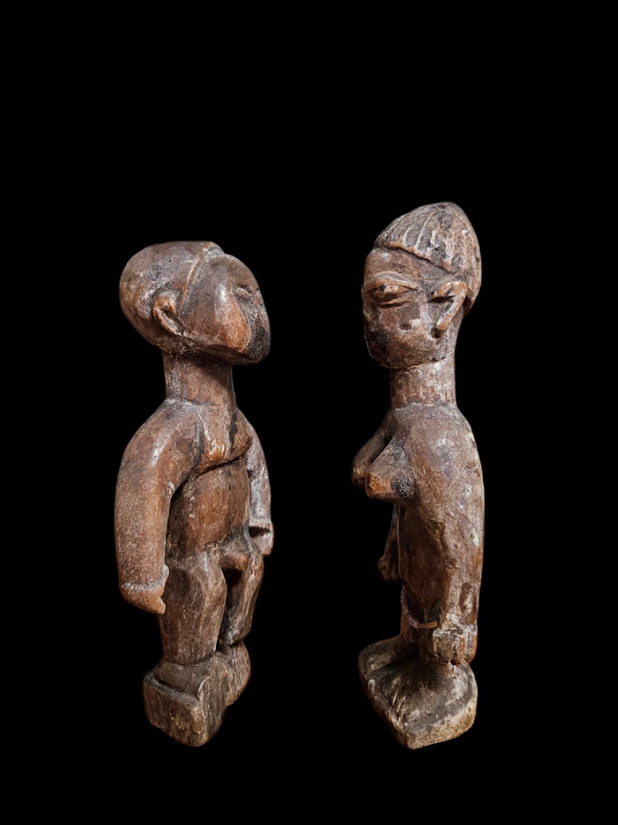 Pair Of Ewé Togo Fertility Dolls Early 20th Century-photo-1