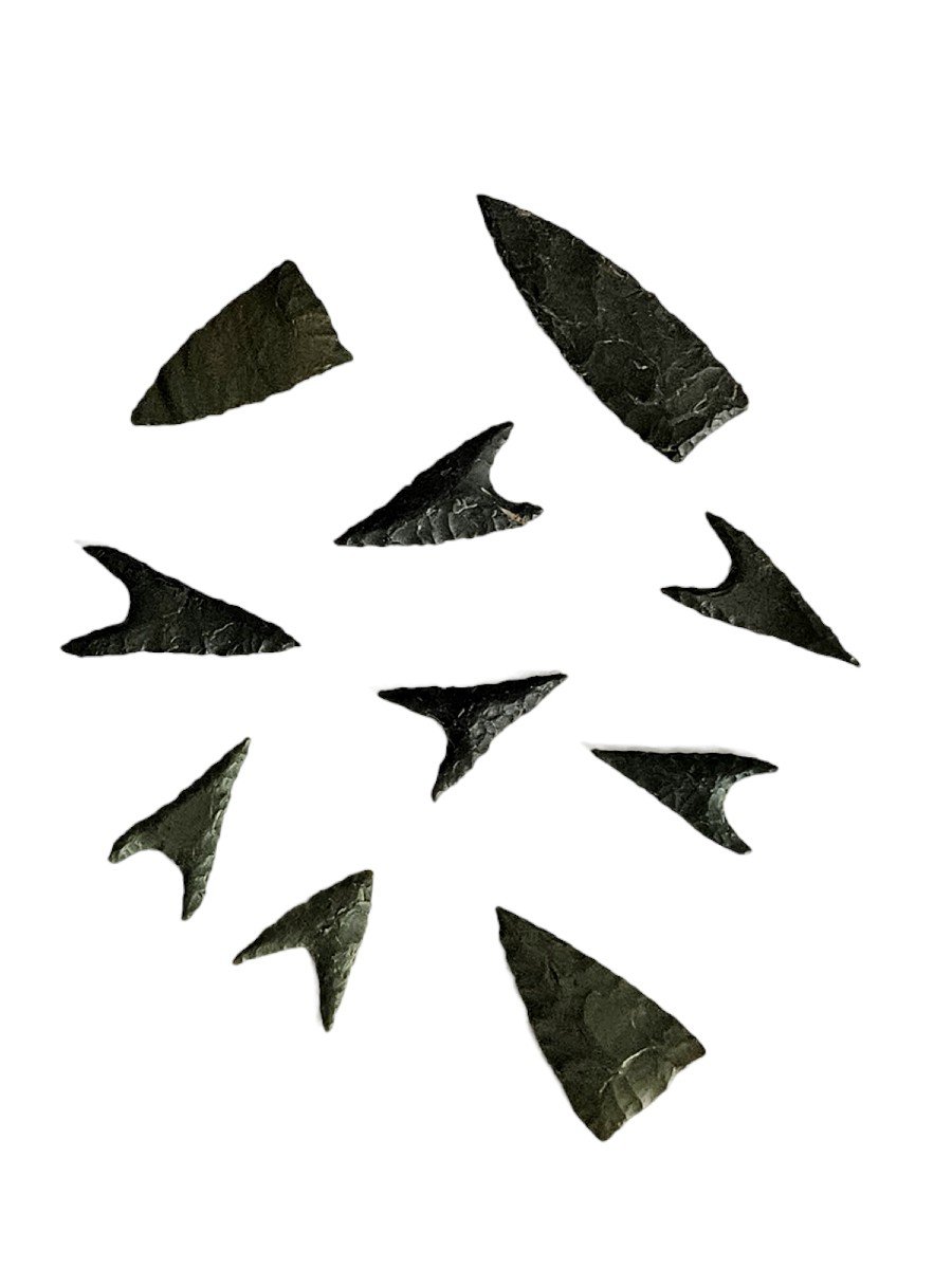 Set Of Nine Arrowheads From Northern Mexico, 500 To 100 Bc-photo-3