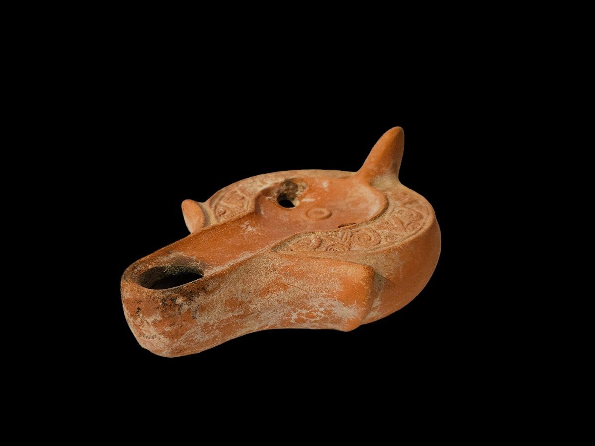 Oil Lamp . Christian Period, End Of The Roman Period 5th 7th Century Ad-photo-1