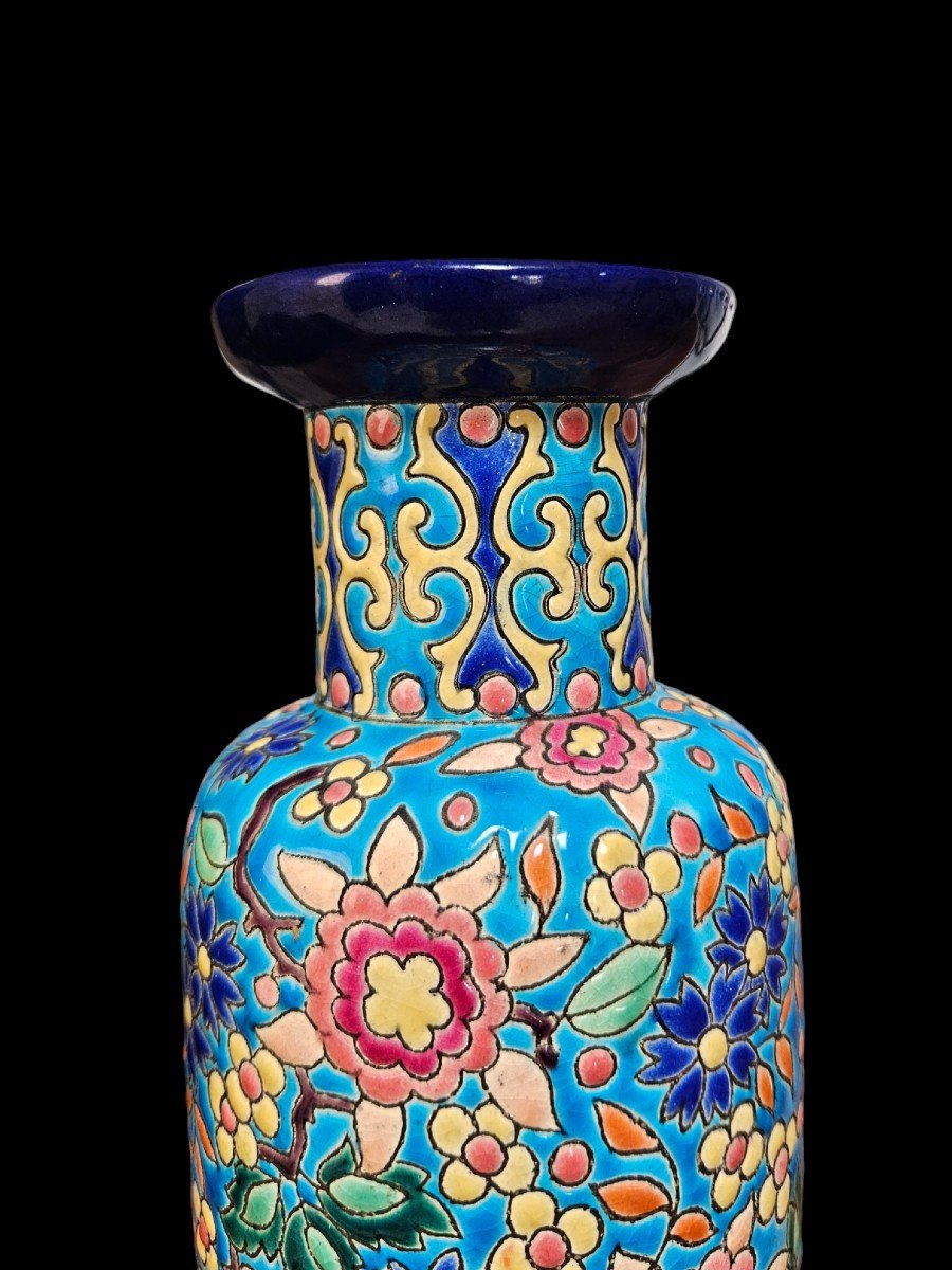 Longwy Enamel Vase, 1920-photo-3