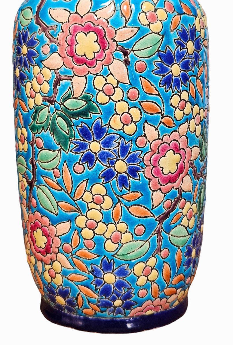 Longwy Enamel Vase, 1920-photo-1