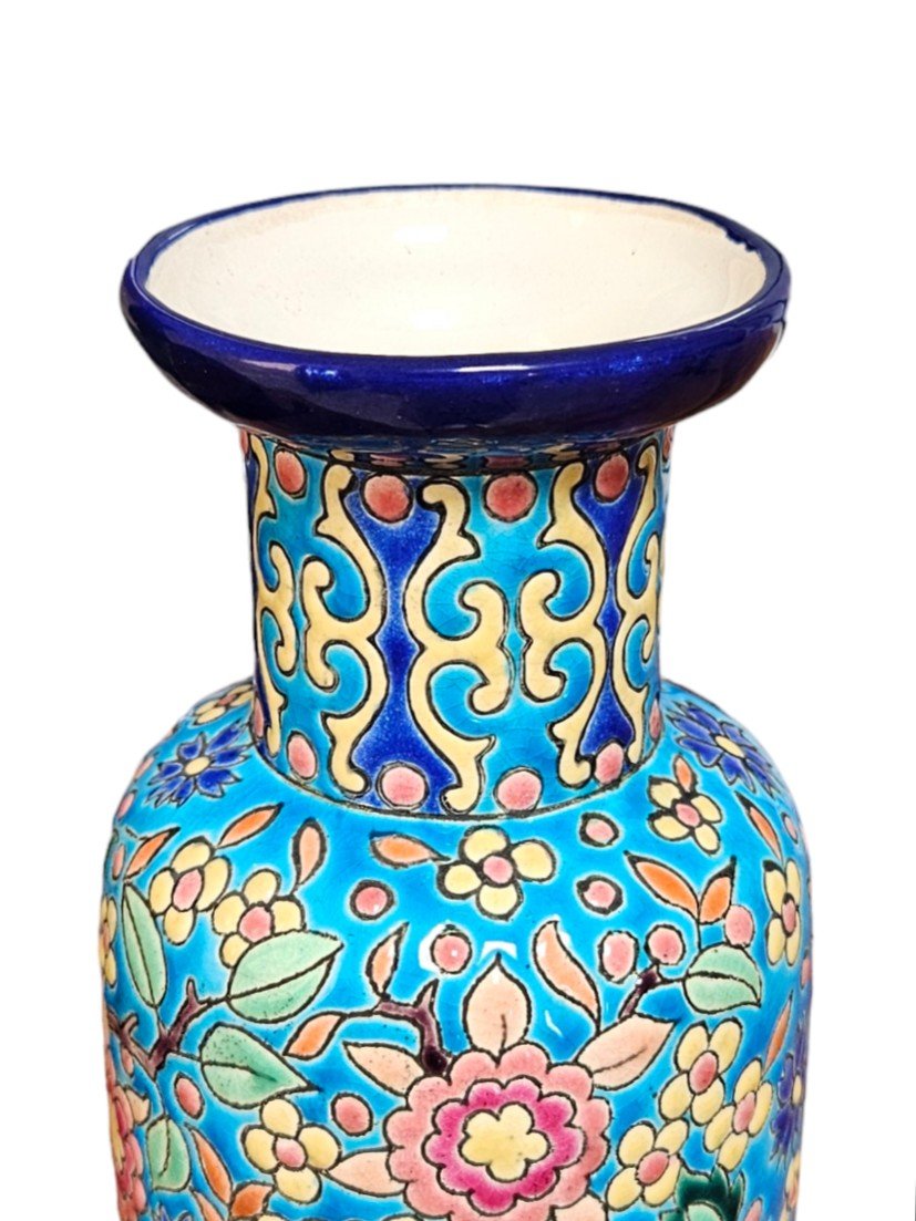 Longwy Enamel Vase, 1920-photo-4