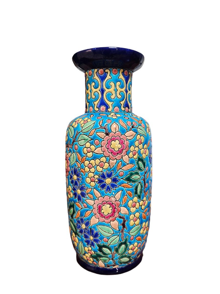 Longwy Enamel Vase, 1920-photo-5