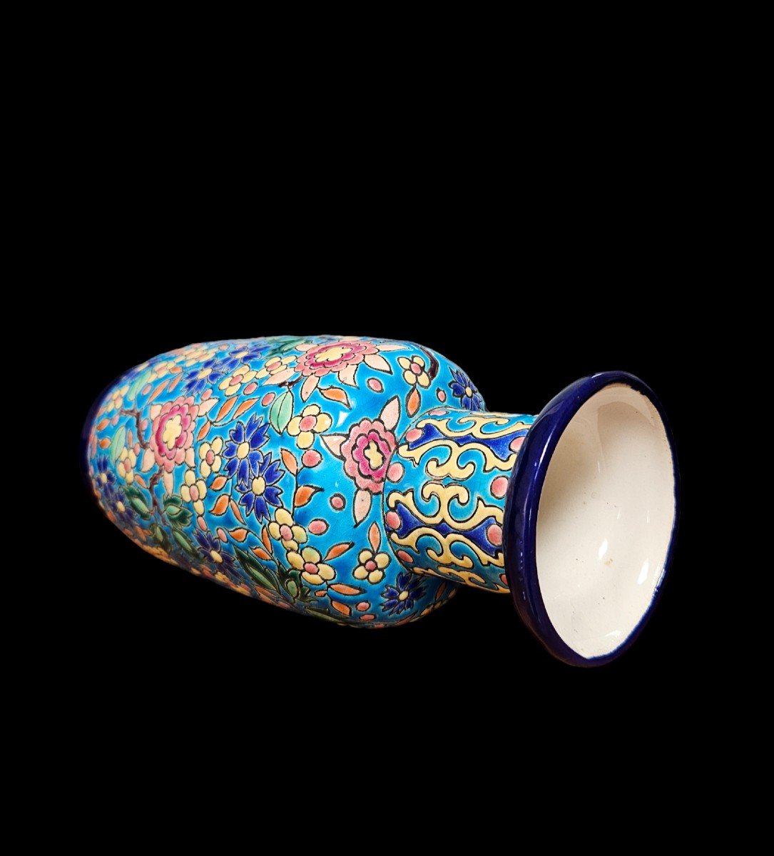 Longwy Enamel Vase, 1920-photo-6