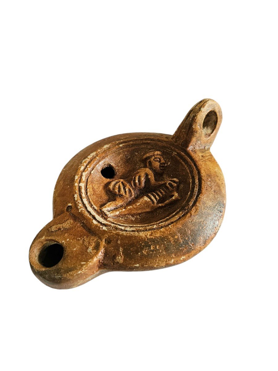 Mediterranean Basin Oil Lamp, Roman Period, 120 To 180 Ad-photo-2