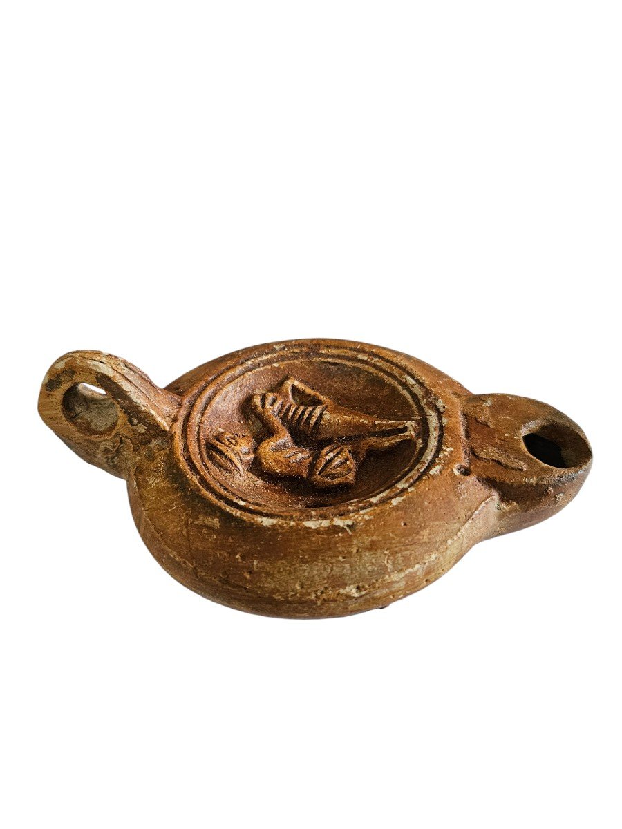 Mediterranean Basin Oil Lamp, Roman Period, 120 To 180 Ad-photo-4