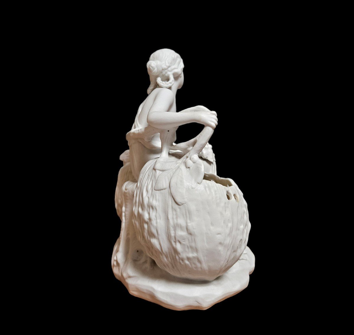 Young Girl In Biscuit Porcelain Early 20th Century-photo-3