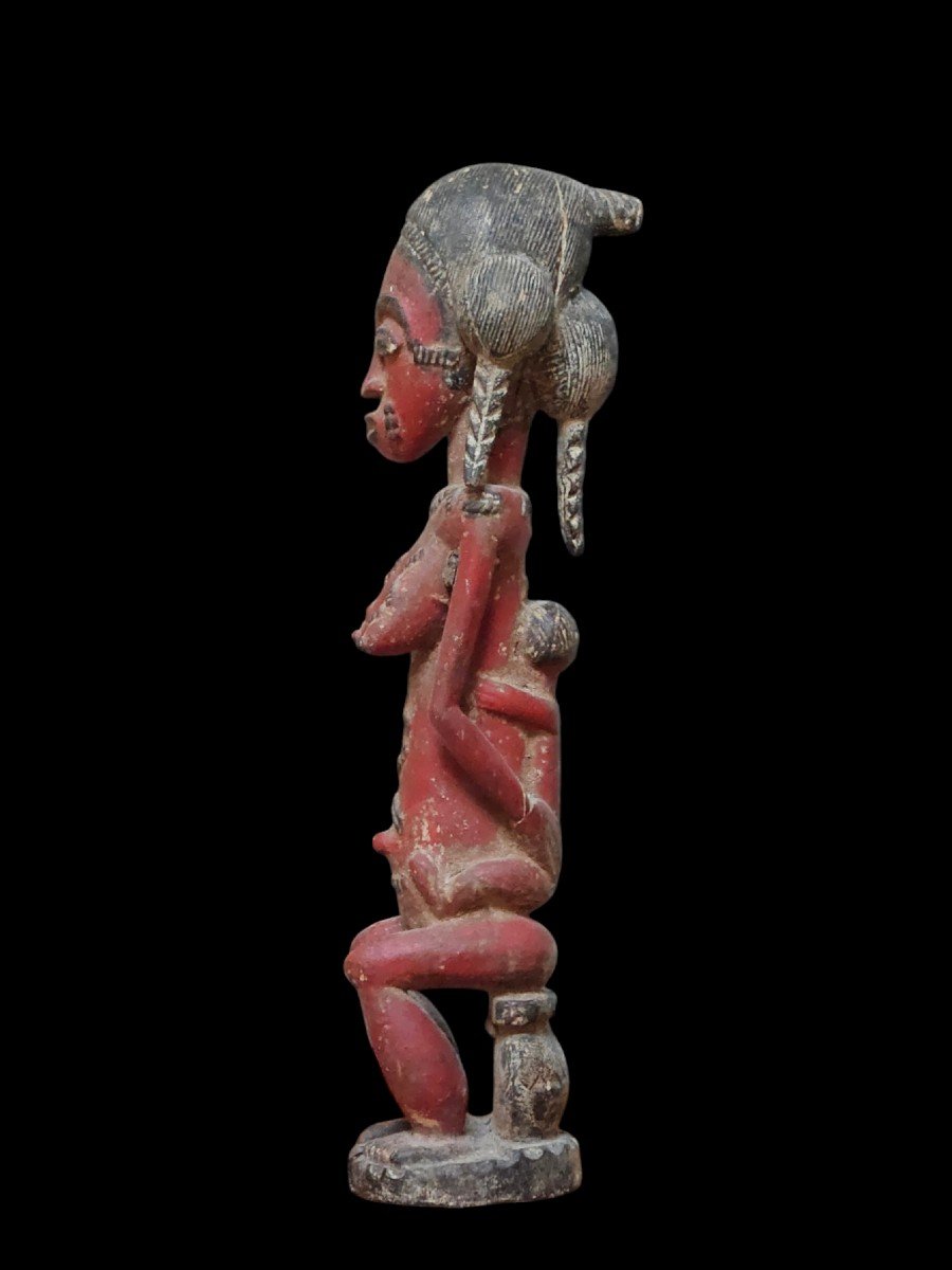 Baoulé Maternity Statuette, Republic Of Ivory Coast, First Half Of The 20th Century-photo-3