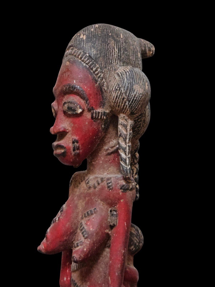 Baoulé Maternity Statuette, Republic Of Ivory Coast, First Half Of The 20th Century-photo-1