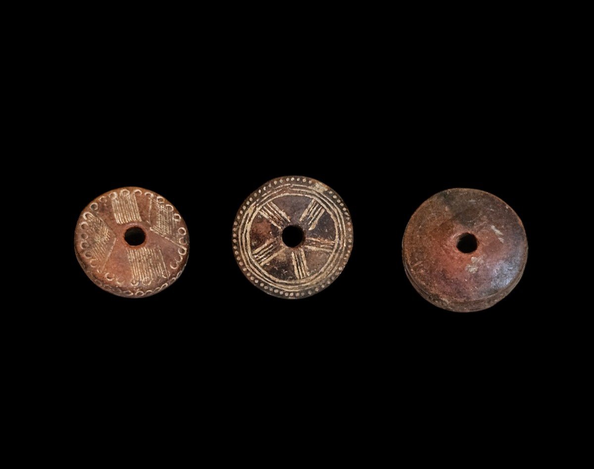 Set Of Three Taironas Spindle Spindles, Colombia, 1100 To 1500 Ad-photo-2