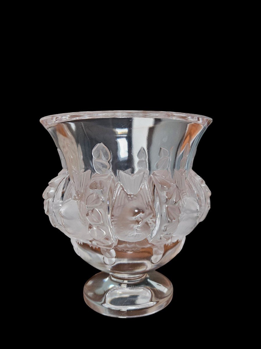 Vase Aux Oiseaux Modèle "dampierre" Lalique France-photo-3