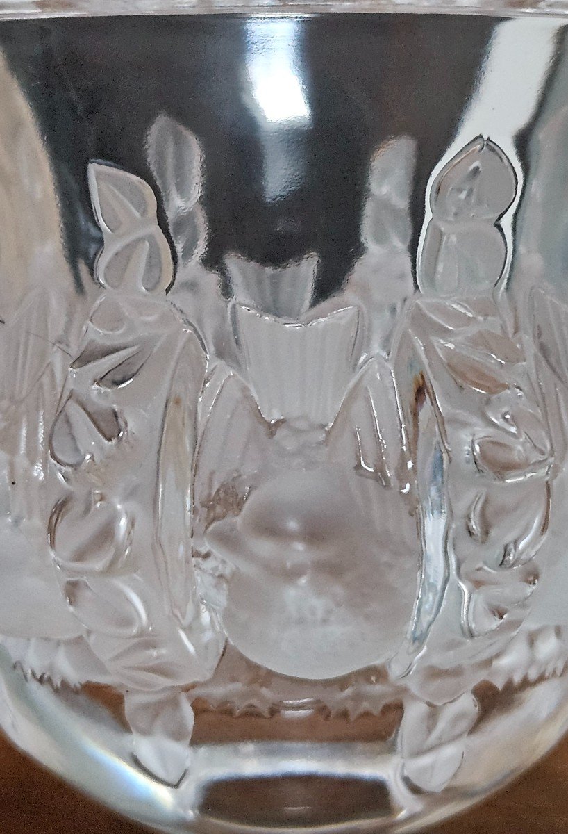 Vase Aux Oiseaux Modèle "dampierre" Lalique France-photo-1