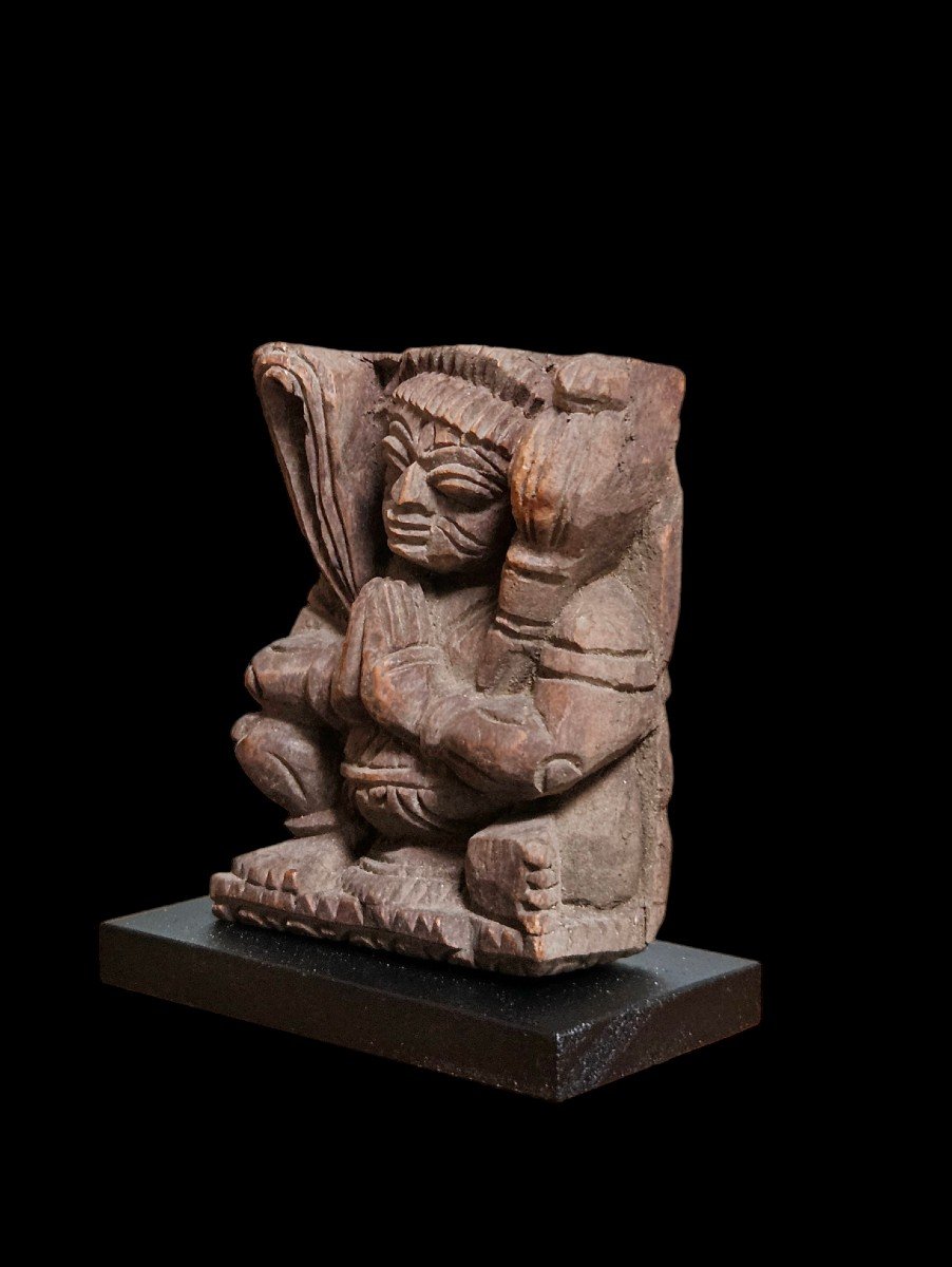 Worshiping In Namaste Position, Wood, India, 19th Century-photo-3