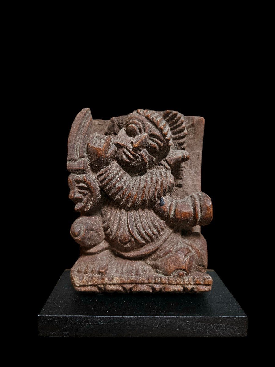 Temple Guardian Wood India 19th Century