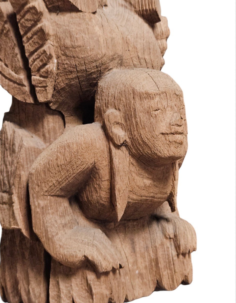 Morceau De Bas Relief Thaïlande XIXème Siècle-photo-2