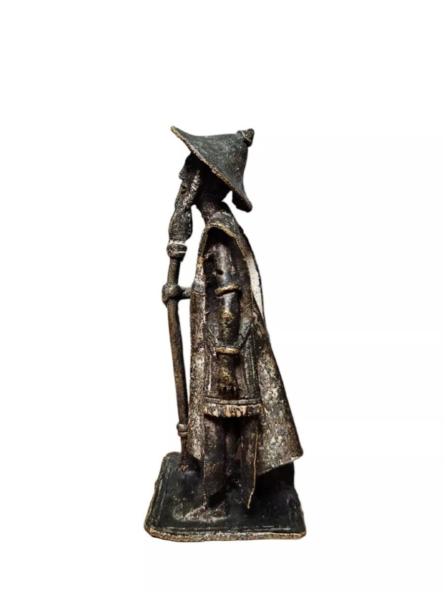 Chasseur Dogon Bronze - école Africaine Du Debut Du 20ème Siècle-photo-1