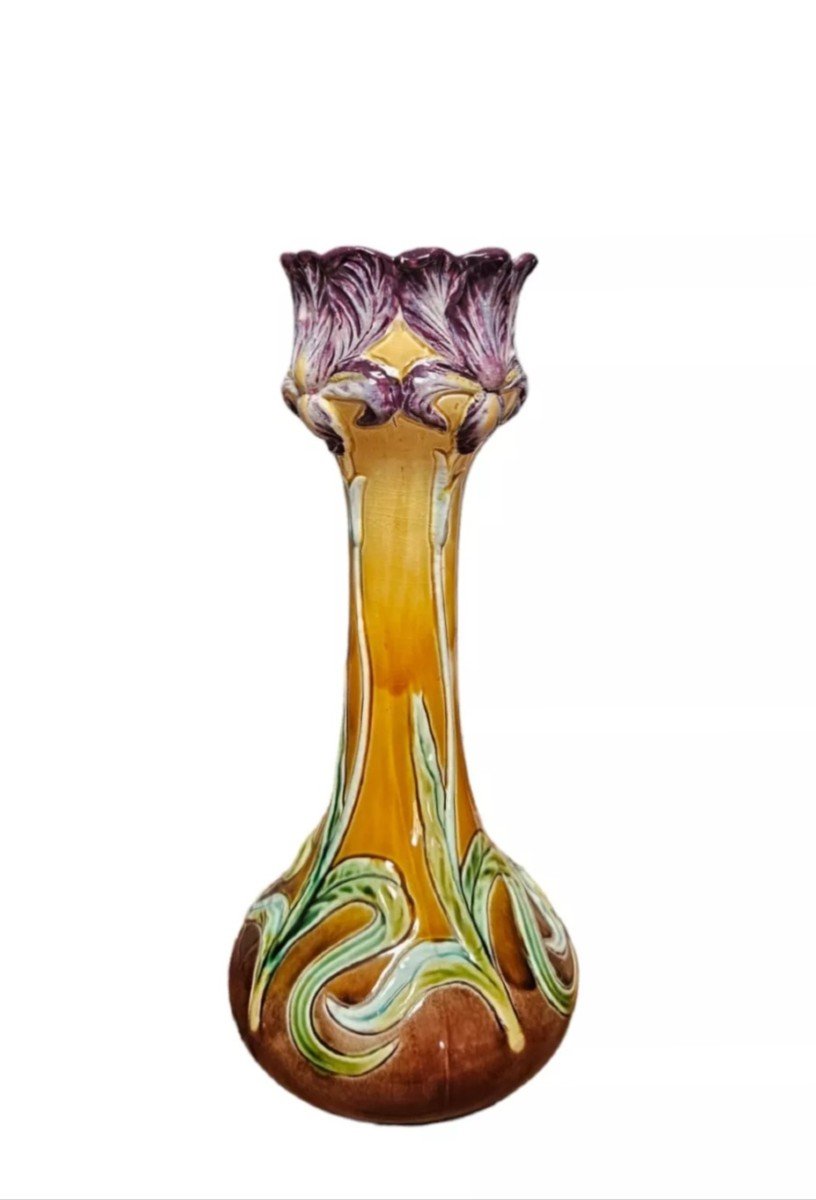 Ceramic Vase, Barbotine Circa Late 19th Early 20th Century - Art Nouveau-photo-4