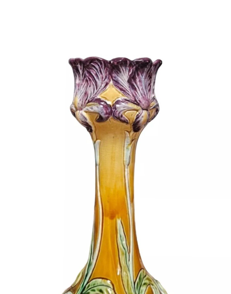 Ceramic Vase, Barbotine Circa Late 19th Early 20th Century - Art Nouveau-photo-1