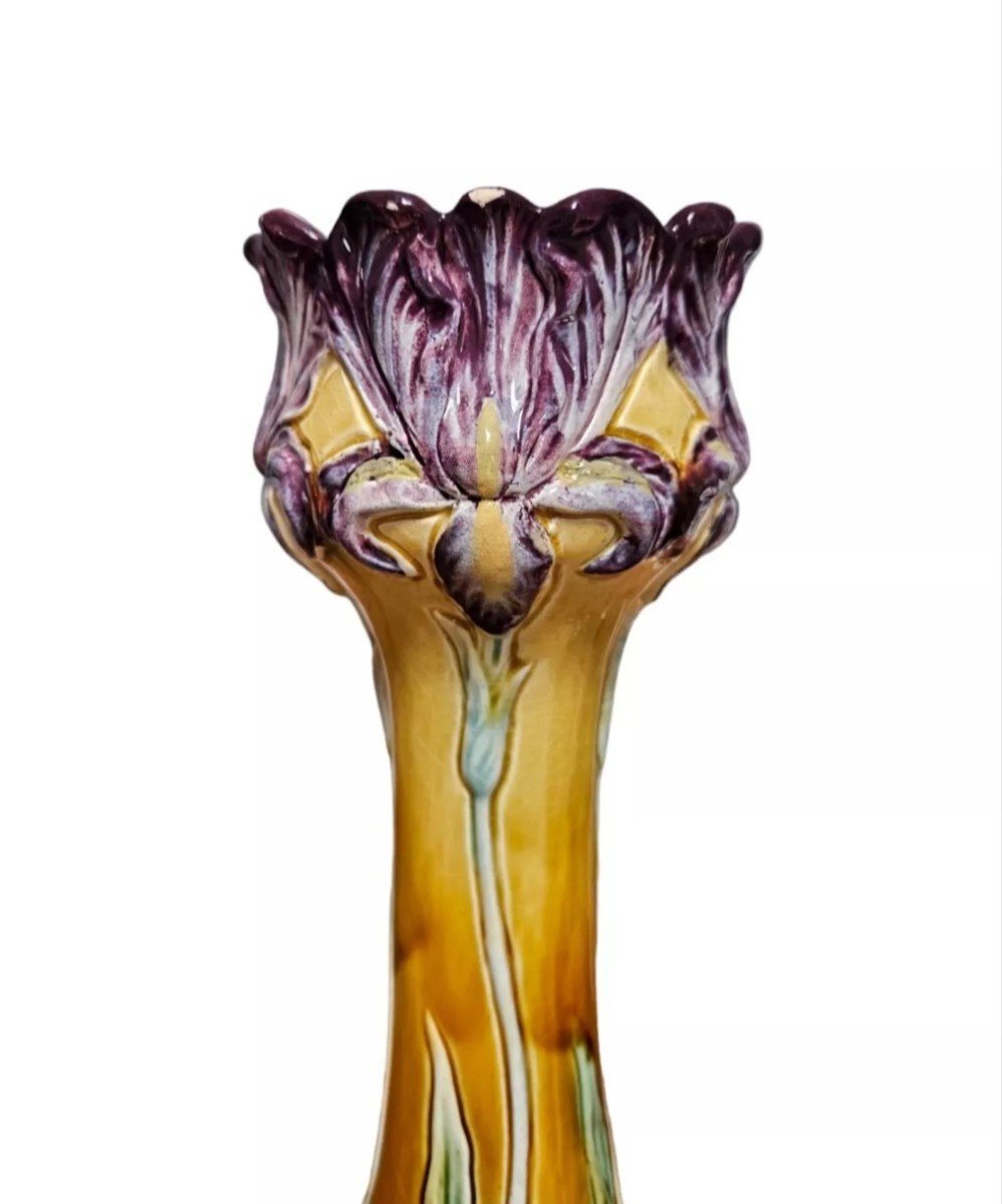 Ceramic Vase, Barbotine Circa Late 19th Early 20th Century - Art Nouveau-photo-4