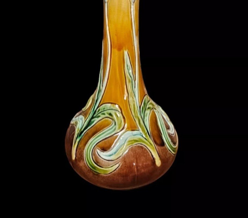 Vase En Céramique, Barbotine Circa Fin XIXème Début XXème Siècle - Art Nouveau-photo-6