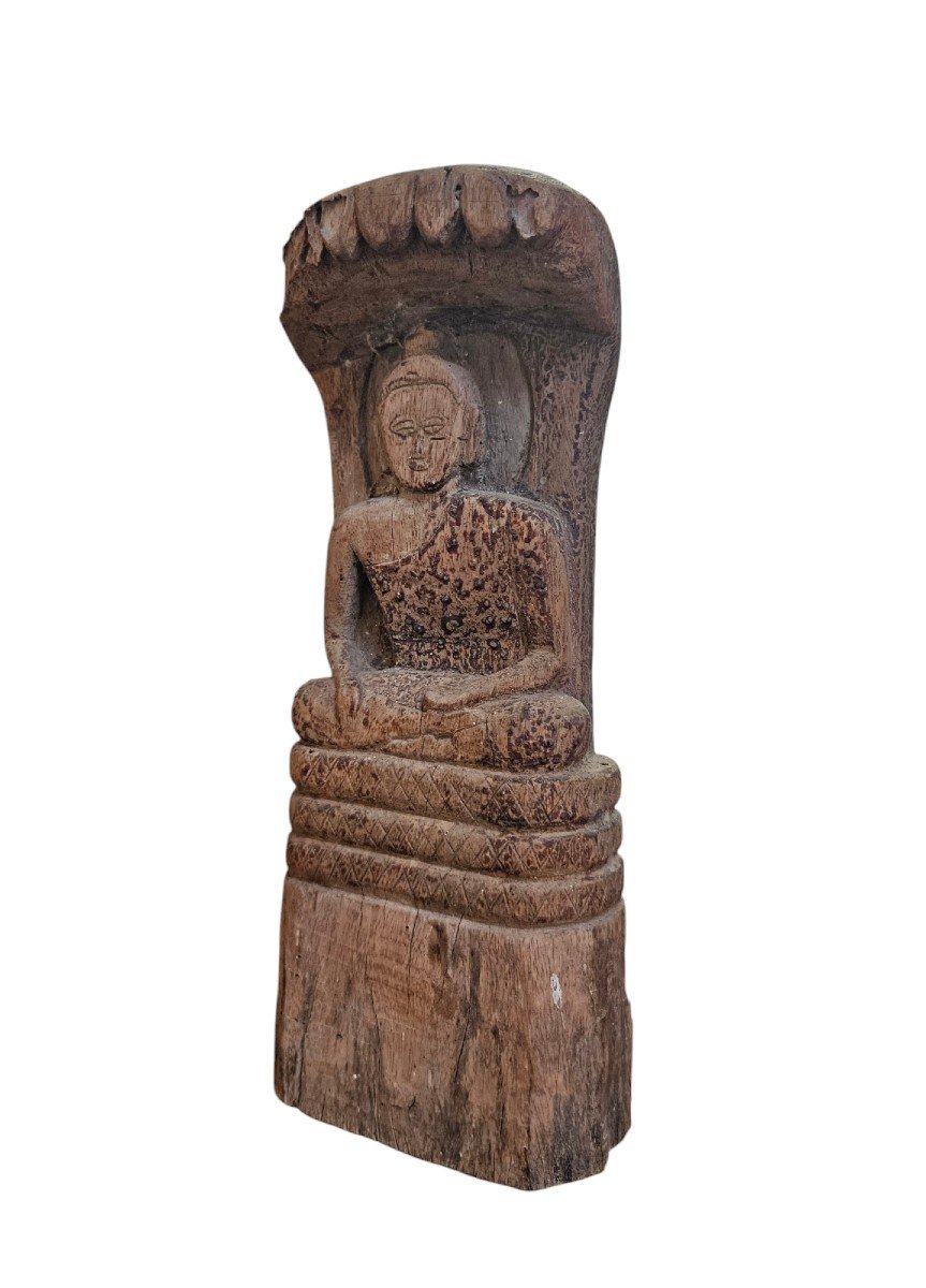 Bouddha En Bois Laos XIXème Siècle-photo-1