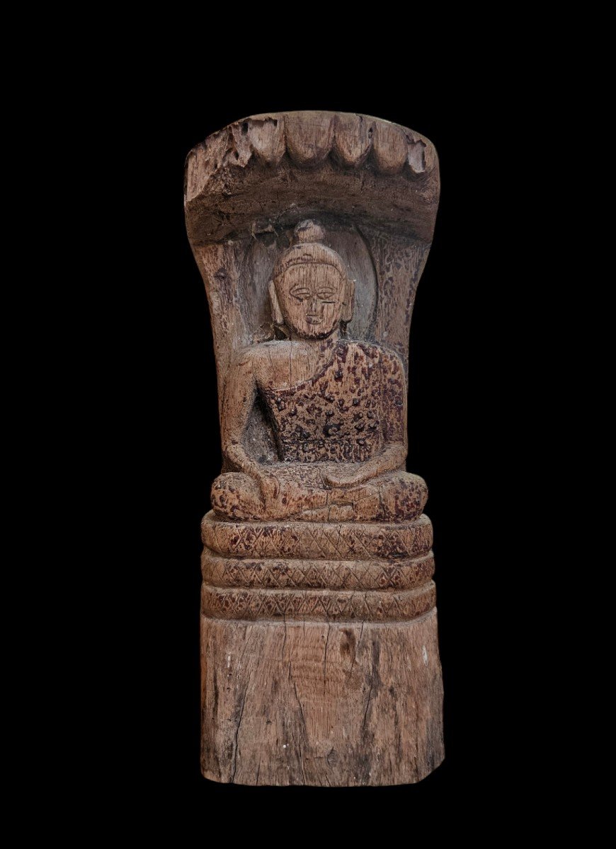 Bouddha En Bois Laos XIXème Siècle