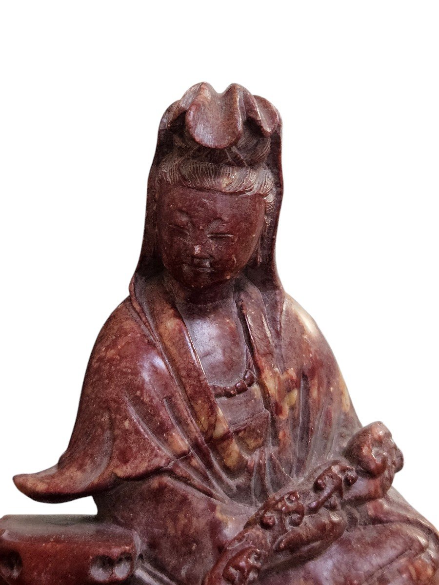 Guanyin "cintâmanichakra" En Pierre Chine, Fin De La Dynastie Qing Vers 1900-photo-2