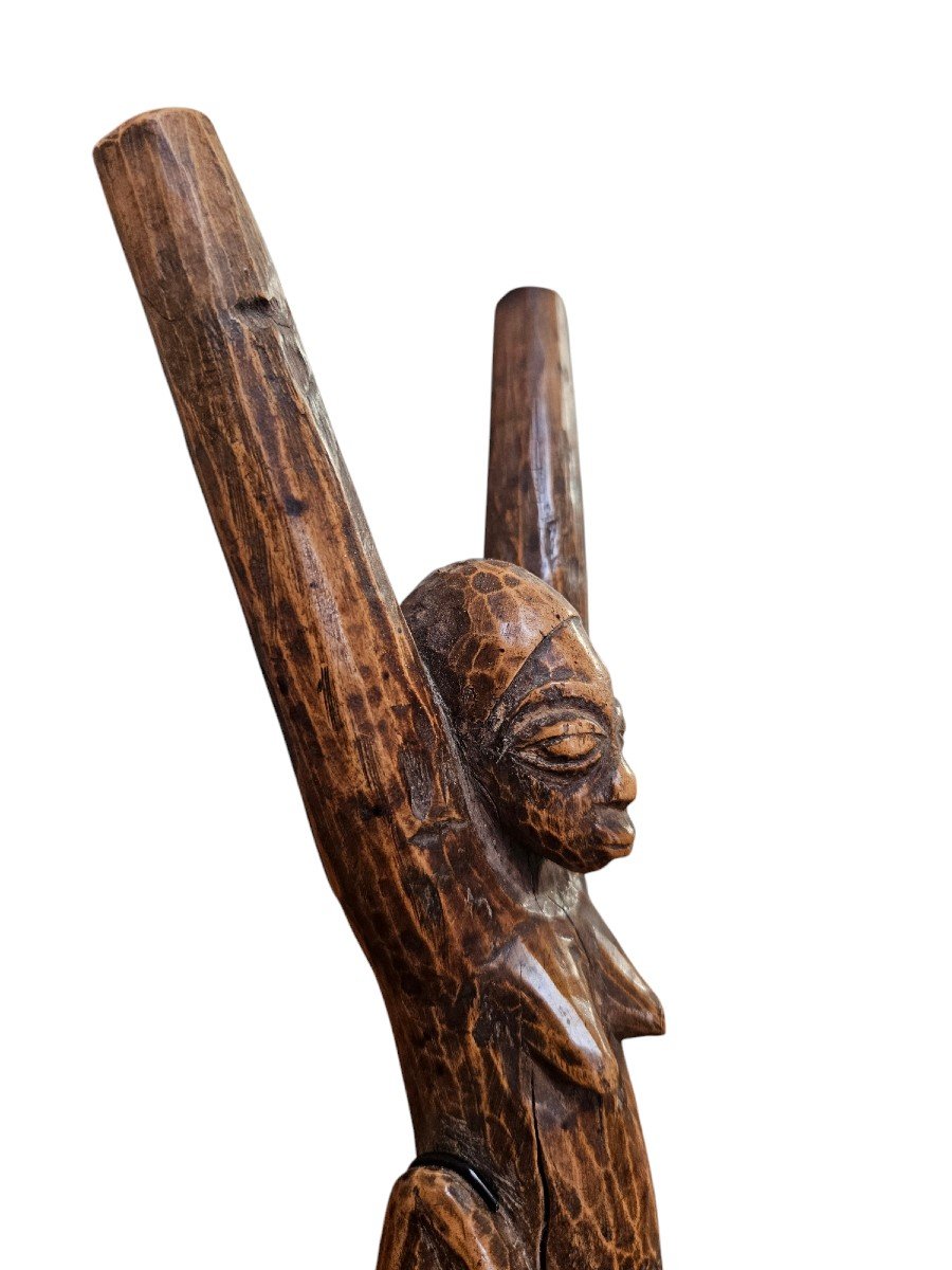 Traditional Lobi Slingshot In Carved Wood, Late 19th-early 20th Century-photo-4