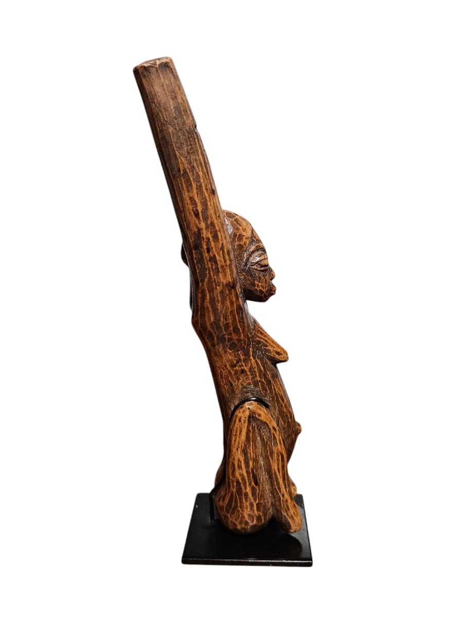 Traditional Lobi Slingshot In Carved Wood, Late 19th-early 20th Century-photo-2