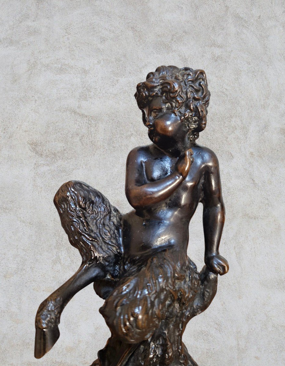 Child Faun In Bronze, After Claude Michel Dit Clodion (1738-1814)-photo-4