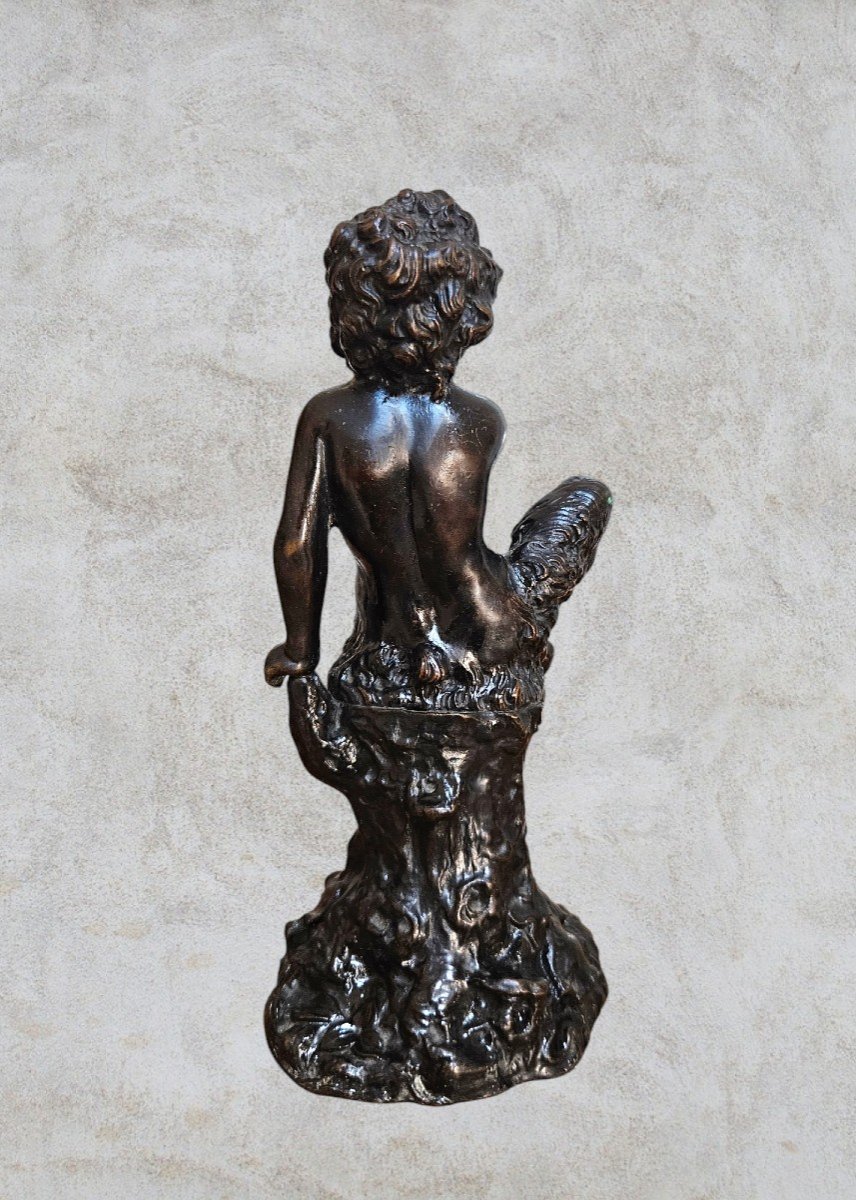 Child Faun In Bronze, After Claude Michel Dit Clodion (1738-1814)-photo-2