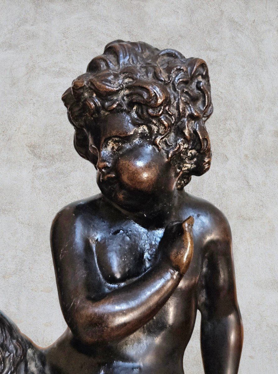 Child Faun In Bronze, After Claude Michel Dit Clodion (1738-1814)-photo-4