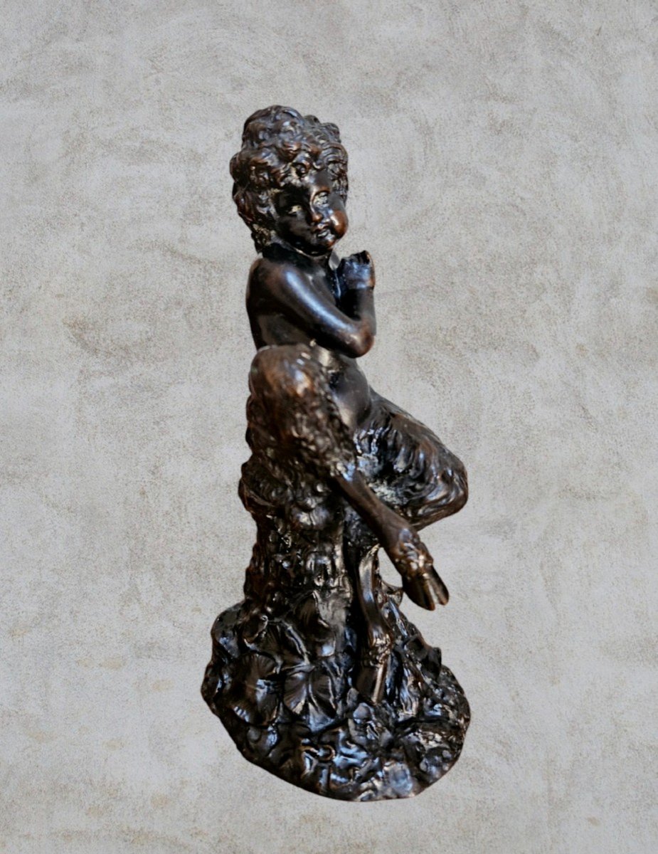 Child Faun In Bronze, After Claude Michel Dit Clodion (1738-1814)-photo-5