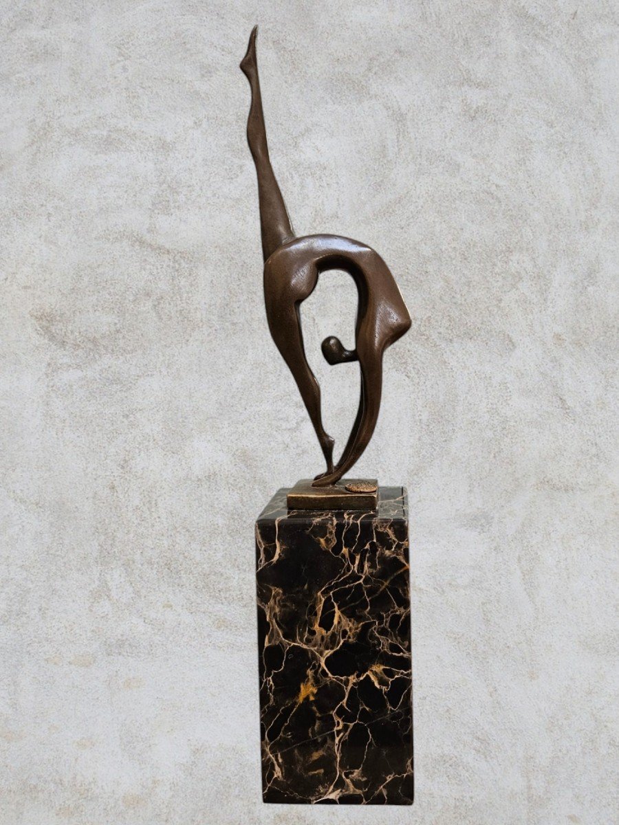 Sculpture En Bronze "la Gymnaste" Signé Milo XXème Siècle