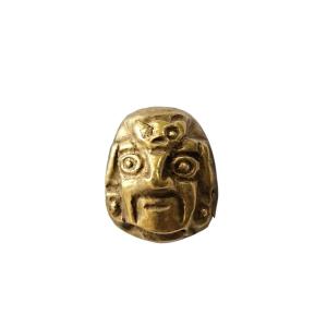 Chimu Gold Pendant Amulet, Peru, 1100-1400 Ad Pre-columbian Art