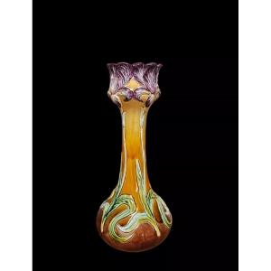 Vase En Céramique, Barbotine Circa Fin XIXème Début XXème Siècle - Art Nouveau