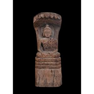 Bouddha En Bois Laos XIXème Siècle