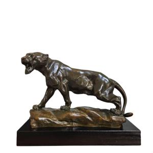 Thomas Cartier Bronze Panther Circa 1910