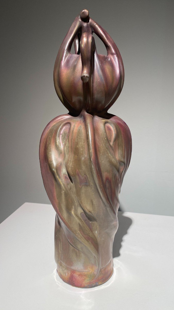 Ernest Bussière, Vase céramique, Art Nouveau, Bussiere-photo-1