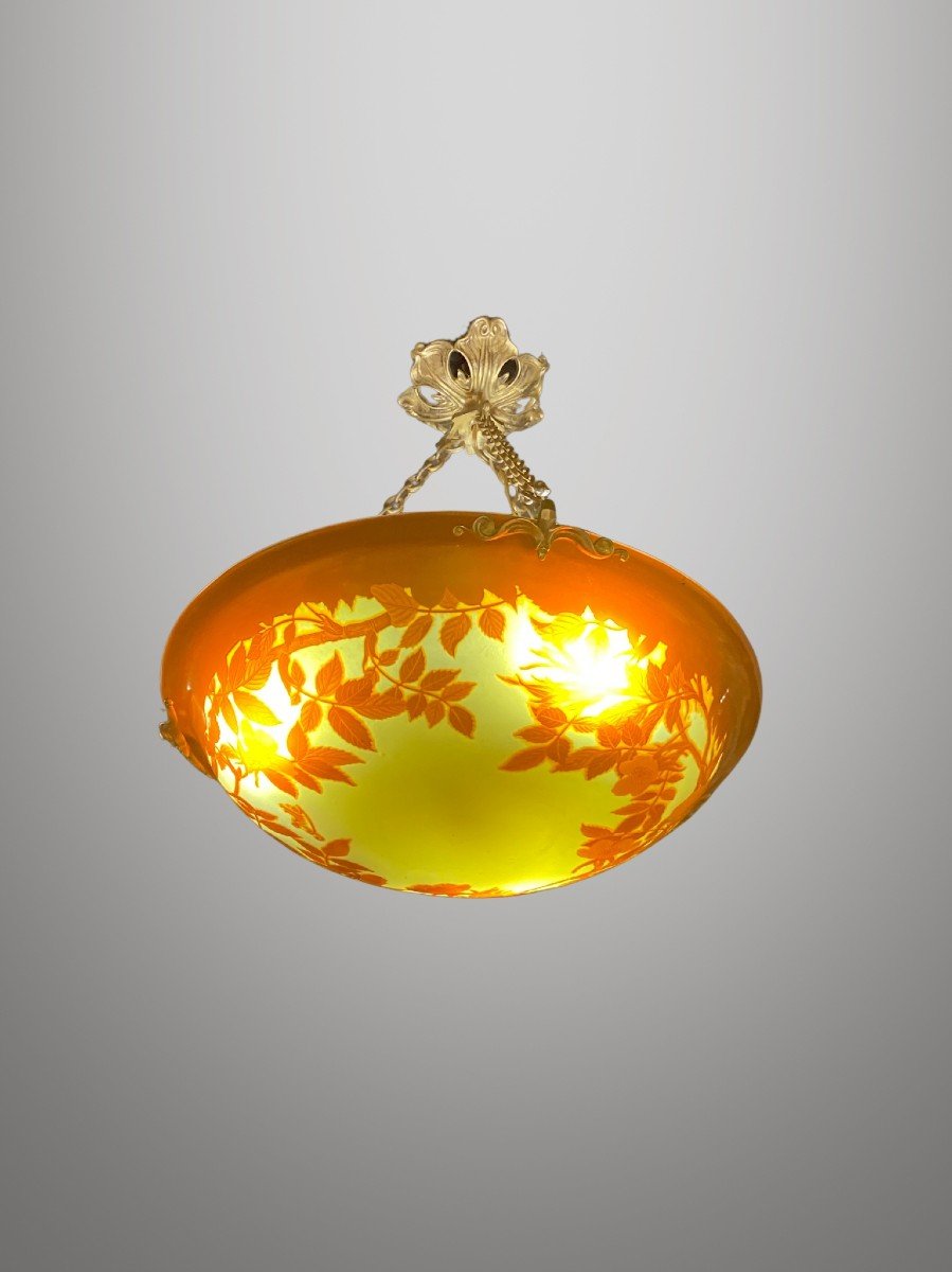 Emile Gallé, Art Nouveau Glass Suspension