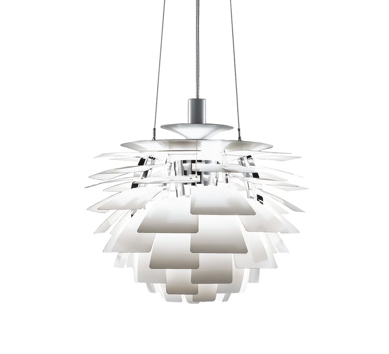 Poul Henningsen (after), White Artichoke Pendant Light, Large Model