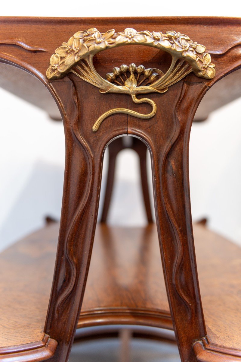 Louis Majorelle, Butomées Tea Table, Mahogany And Gilt Bronze, Circa 1900, Art Nouveau Furnitur