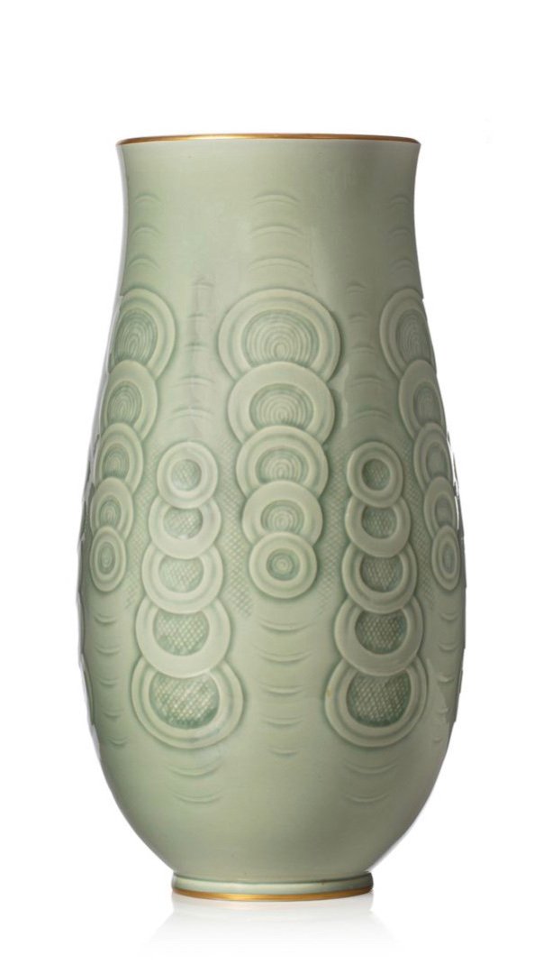 Manufacture De Sèvres, Vase céramique Ovoïde à Col évasé - Années 40