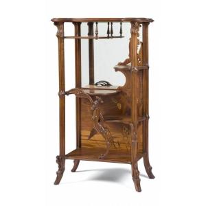 Emile Gallé, Meuble étagère à La Libéllule, Art Nouveau Mobilier